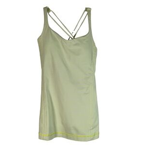 Lululemon Free To Be Tank Built in Bra Green/Gray Stripes Size 6